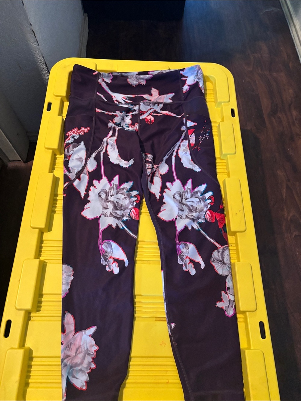Athleta Girls Purple Floral Print Leggings